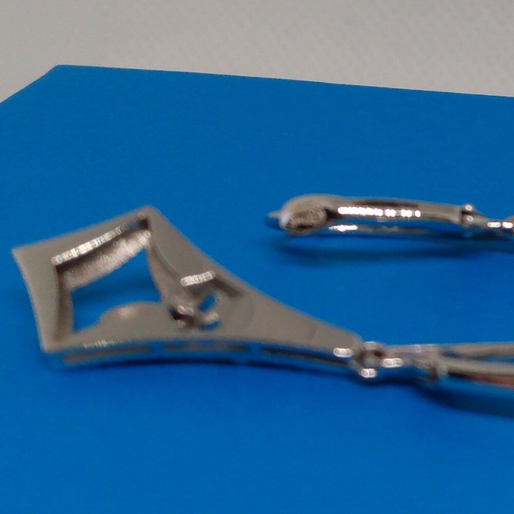 Solid 14k  white gold earrings - Picture 3 of 10